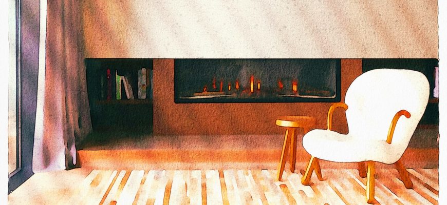 Living Room Watercolor Fireplace  - AnnaliseArt / Pixabay