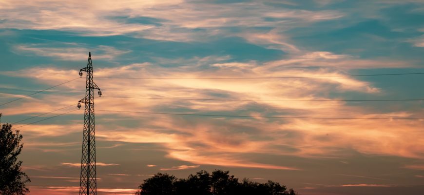 Sunset Sky Pylon Trees Cables  - DjordjeR1982 / Pixabay