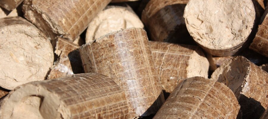 briquettes, pellets, wood