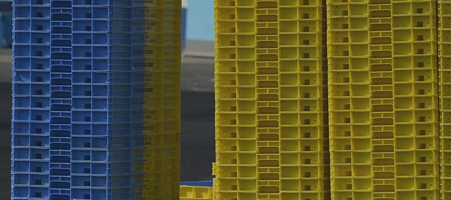 crates, plastic, stacking, colors, dock, yellow, blue, factory, shouted, crates, factory, shouted, shouted, shouted, shouted, shouted
